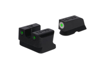 Image of TruGlo Tritium Pro Night Sight Set, CZ P09, Green Glow/White Ring Front and Green/Black Rear, Black, TG-TG231Z3W