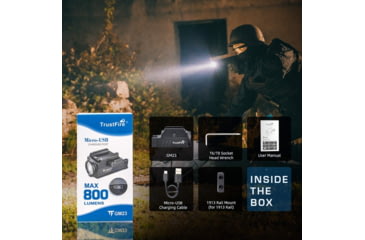 Image of TrustFire GM23 Quick Release Li-Polymer Rechargeable CREE XP-L HI LED Sub-Compact Pistol Light, 800 Lumens, Black, GM23