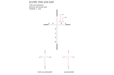 Image of U.S. Optics FDN 5-25x52mm 34 mm Tube Rifle Scope, First Focal Plane, GAP Reticle, Matte Black, FDN 25X GAP