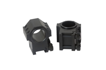 Image of Kensight USTS McBros Double Width Steel Scope Rings, Ribbed, Black, 660-652