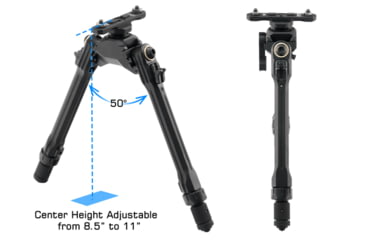 Image of UTG Pro UTG PRO TBNR Bipod, 8.5 in-11 in Center Height, M-LOK, Black, TLUBP01M