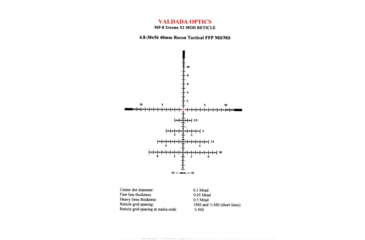 Image of Valdada Ranger Rifle Scope, 3-25x56, 40mm Tube, First Focal Plane, Mil/Mil, Xtreme X1 Illum, Black, VAL-Tac scope 9