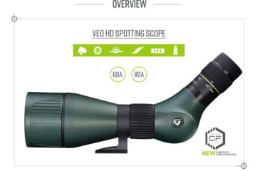 Image of Vanguard 15-45x60 Spotting Scope, BaK4 Roof, Angled, Green, VEO HD 60A