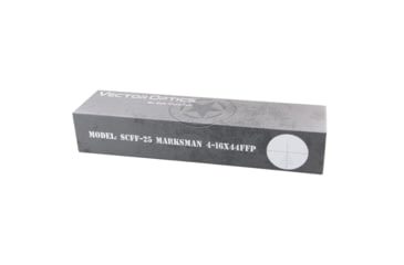 Image of Vector Optics Marksman Rifle Scope, 4-16x44mm, First Focal Plane, 30mm Tube, VPA-MF Non-Illuminated Reticle, 6061-T6, Matte/ Dark Silver Finish, Black, SCFF-25