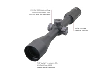 Image of Vector Optics Marksman Rifle Scope, 6-26x50mm, First Focal Plane, 30mm Tube, VPA-MF Non-Illuminated Reticle, 6061-T6, Matte/ Dark Silver Finish, Black, SCFF-26