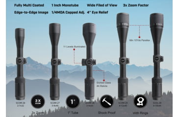 Image of Vector Optics Matiz 3-9x50mm Rifle Scope, 25.4 mm, SFP, German 4, Nitrogen Purged, Black, SCOM-28