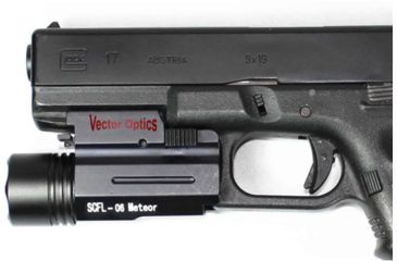 Image of Vector Optics Meteor 1 x CR123 CREE Q5 LED Pistol Light, 180-200 Lumens, 6061-T6, Titanium Black, SCFL-06