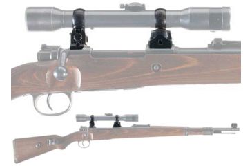 Image of Vector Optics Turret Mount Rings, 1in Tube, Karabiner K98, 41mm Height, 45 Steel, Black, SCSR-07