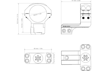 Image of Vector Optics 30mm 1.25in Cantilever Dovetail Rings