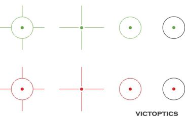 Image of Vector Optics Vicoptics Red Dot Sight, 1x30mm, 4 Red/ Green Reticles, 6061-T6, Black, RDSL07
