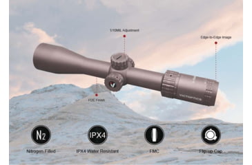 Image of Vector Optics Victoptics S4 Rifle Scope, 4-16x44mm, 30mm Tube, FFP, MDL Wire Reticle, Coyote FDE, Black, OPSL26