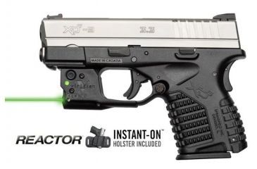 Image of Viridian Reactor 5 Green Laser Sight for Springfield XDS featuring ECR, Includes Hybrid Belt Holster, R5-XDS