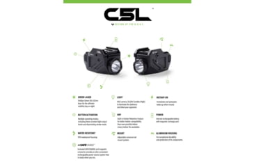 Image of Viridian Weapon Technologies C5L Custom 580 Lumen LED Green Laser Tactical Light w/ INSTANT-ON &amp; SafeCharge Power Bank, Lithium Ion, Black, 930-0058