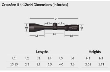 Image of Vortex Crossfire II Rifle Scope, 4-12x44mm, 1in Tube, Second Focal Plane, Non-Illuminated Dead-Hold BDC Reticle, Black Hard Anodized, CF2-31015