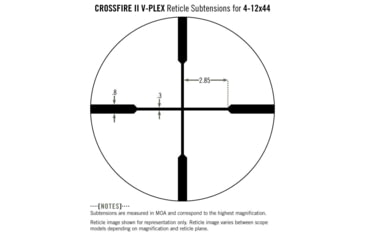 Image of Vortex Crossfire II Rifle Scope, 4-12x44mm, 1in Tube, Second Focal Plane, Non-Illuminated V-Plex Reticle, Black Hard Anodized, CF2-31013