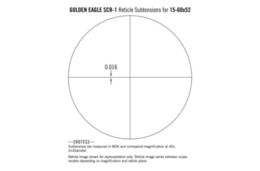 Image of Vortex Golden Eagle 15-60x52mm Rifle Scope, 30mm Tube, Second Focal Plane, Black, Hard Anodized, Non-Illuminated SCR-1 MOA Reticle, MOA Adjustment, TCS-1501