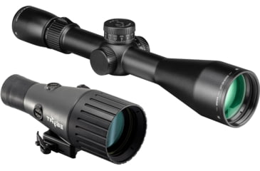 Image of Vortex Razor HD LHT 4.5-22x50mm Rifle Scope, 30mm Tube, First Focal Plane, Red XLR-2 MOA Reticle and TRYBE Optics Enhancer Rifle Scope Magnification Quadrupler