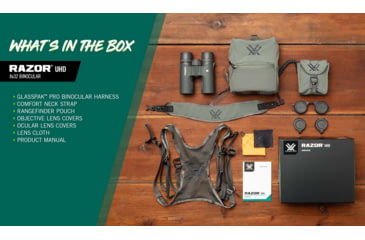 Image of Vortex Razor UHD 8x32mm Binocular, Green, 9.37x8.25x4.75, RZB-0832