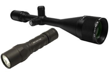 Image of Vortex Crossfire 6-24x50 MilDot AO Matte Black Rifle Scope w/ Surefire Tactical LED 6PX Flashlight 