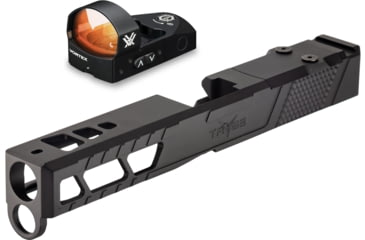 Image of Vortex Venom Red Dot Sight, 1x26.5mm, 3 MOA Dot Reticle, Black and TRYBE Defense Pistol Slide, Glock 17, Gen 4, Venom Cut, Version 2, Black Cerakote