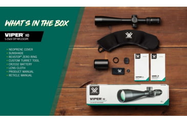 Image of Vortex Viper HD 5-25x50 Rifle Scope, 30mm Tube, Second Focal Plane, VMR-3 MRAD Reticle, Black, VPR-52504