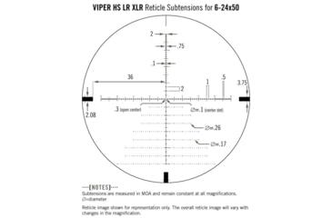 Image of Vortex Viper HS LR 6-24x50mm Rifle Scope, 30mm Tube, First Focal Plane, Black, Hard Anodized, Non-Illuminated XLR MOA Reticle, MOA Adjustment, VHS-4315-LR