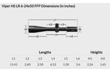 Image of Vortex Viper HS LR 6-24x50mm Rifle Scope, 30mm Tube, First Focal Plane, Black, Hard Anodized, Non-Illuminated XLR MOA Reticle, MOA Adjustment, VHS-4315-LR