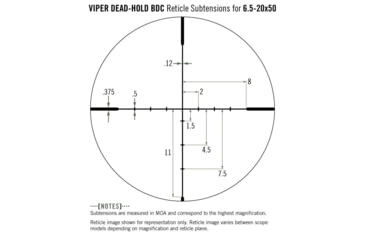 Image of Vortex Viper PA 6.5-20x50mm Rifle Scope, 30mm Tube, Second Focal Plane, Black, Hard Anodized, Non-Illuminated Dead-Hold BDC Reticle, MOA Adjustment, VPR-M-06BDC