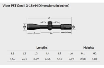 Image of Vortex Viper PST Gen II 3-15x44 mm Rifle Scope, 30 mm Tube, Second Focal Plane, Black, Hard Anodized, Red EBR-4 MOA Reticle, MOA Adjustment, PST-3151