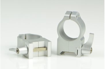 Image of Warne Maxima Steel Rings, 1in, Weaver/Picatinny, QD, High - Silver 202LS