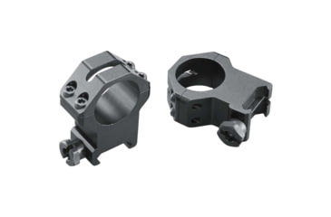 Image of Weaver 1in Four Hole Skeleton Rifle Scope Rings, 2X High, Matte Black - 48363