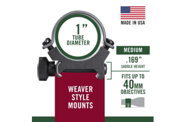 Image of Weaver Sure Grip Detachable Rings 1in Medium Matte 49163
