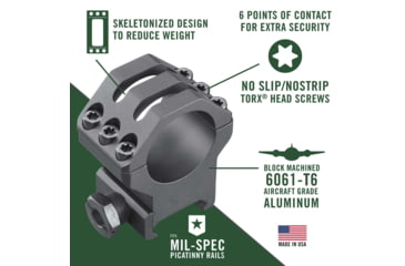 Image of Weaver Tactical 6-Hole Picatinny Rings 1in Med 99688