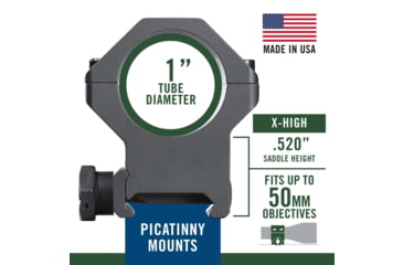 Image of Weaver Tactical 6-Hole Picatinny Rings 1in Med 99688