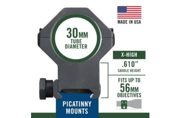 Image of Weaver Tactical 6-Hole Picatinny Rings 30mm XHigh 99695
