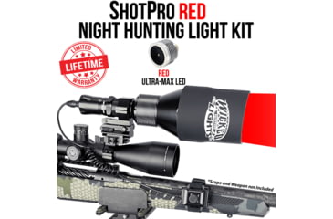 Image of Wicked Hunting Lights ShotPro Ultra-Max LED Extreme Range Night Hunting Light Kit, Red, W2093