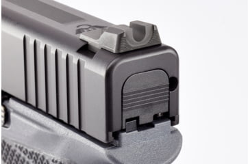 Image of Wilson Combat Vickers Elite Glock 42/43 Sight Set, Black Serrated Rear, Green Fiber Optic Front, 902BFOG