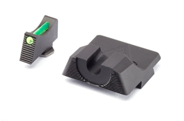 Image of Wilson Combat Vickers Elite Glock Sight Set, Black Serrated Rear, Green Fiber Optic Front, .245 in, 901BFOG245