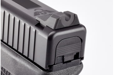 Image of Wilson Combat Vickers Elite Glock Sight Set, Black Serrated Rear, Red Fiber Optic Front, .230 in, 901BFOR230