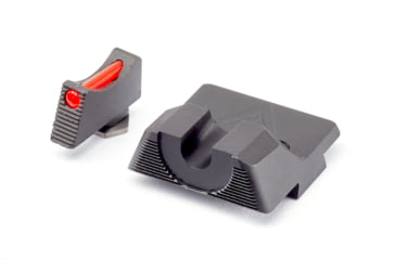 Image of Wilson Combat Vickers Elite Glock Sight Set, Black Serrated Rear, Red Fiber Optic Front, .230 in, 901BFOR230