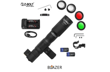 Image of Z-Bolt Blazer LEP Weapon Light - Dual Fuel - Hot Button &amp; ARMS Mount, Black, LEP-18650-PORT-HBR-IB-17S