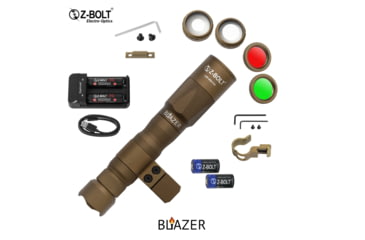 Image of Z-Bolt Blazer LEP Weapon Light and ARMS Mount - Dual Fuel - 18650, CR123A, FDE, LEP-18650-FDE-PHCF-17S