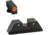 AmeriGlo Green Tritium Lamp, Orange Outline FRONT, Green Tritium Lamp, Black Outline Serrated SQ REAR, Height .165, Width .140, GL-817