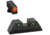 AmeriGlo Green Tritium Lamp, Orange Outline FRONT, Green Tritium Lamp, Black Outline Serrated SQ REAR, Height .200, Width .140, GL-818