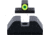 AmeriGlo Smith &amp; Wesson Optic Compatible Sight, Green Tritium LumiGreen Outline FRONT, Black Serrated REAR, Smith &amp; Wesson, SW-534