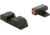 AmeriGlo Spartan 3 Dot Night Sight Set, Springfield Hellcat, Green Tritium Orange Outline Front/Green Tritium Black Outline Rear, SA-446
