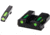 HiViz LiteWave H3 Tritium/Litepipe Pistol Night Sight Set for Glock Gen 1-5 in .45 ACP, .45 GAP, and 10mm