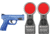 LaserLyte Target and Trainer Pistol Kit with Blue Laser Trainer Pistol, Red/Black/Blue, 1215346