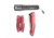 Sheffield 3 Pc. Knife / Multi-Tool / Flashlight Set, Black/Red 12940