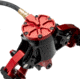 ACCU-TAC Hyb-500 Hydro Bipod, Picatinny, Cants, Remote Vert Adjust, Black/Red, Large, HYB-0500